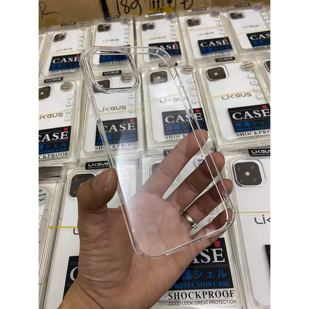 Ốp Likgus Lưng Meka Trong Suốt , Chống Ố Màu , Đệm Khí 4 Góc Chống Sốc  dành Cho iPhone 12 Mini / 12 / 12 Pro / 12 ProMax