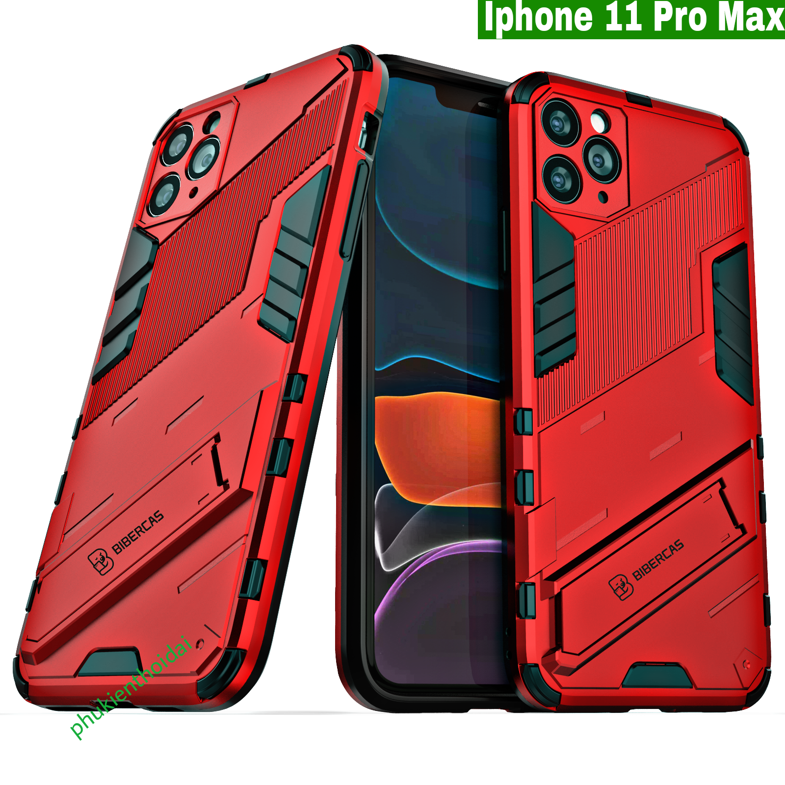 Ốp lưng Iphone 11 Pro Max Iron Man Ver 2 chống sốc giá đỡ xem phim cao cấp