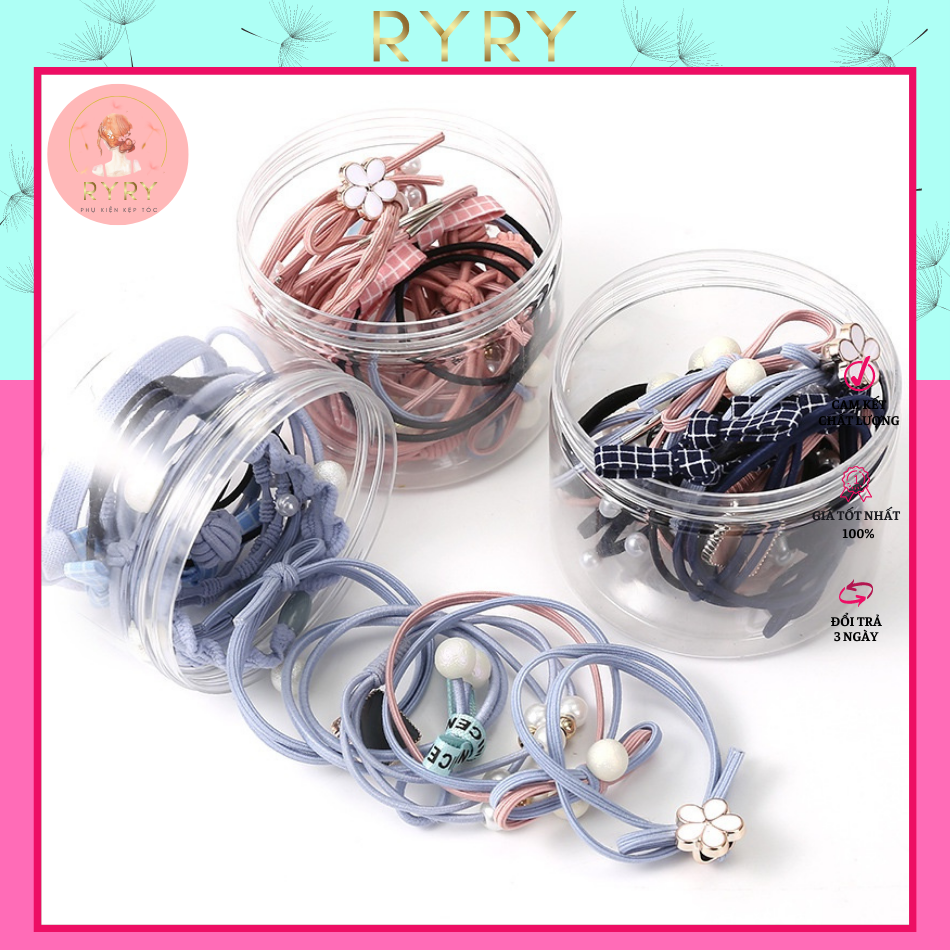 Set 12 Dây Cột Tóc xinh xắn dành cho nữ -4 màu lựa chọn