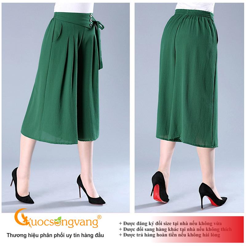Quần lửng nữ đẹp quần nữ ống rộng lưng cao GLQ115 Cuocsongvang