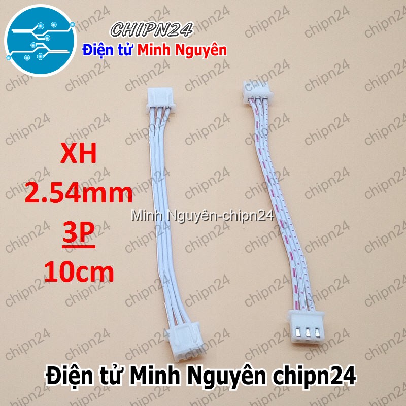 [3 sợi] (P2) Dây bẹ trắng 3P XH2.54mm 2 đầu cắm dài 10cm - HH004930