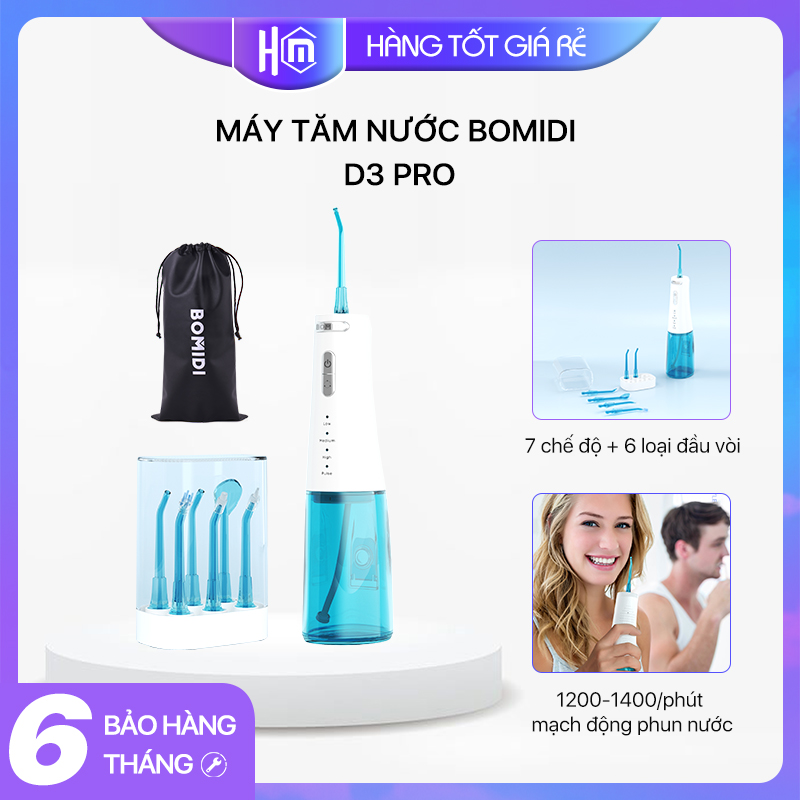 [HCM]Máy tăm nước SOOCAS W3 Pro đi kèm 4 đầu tăm nước tiện dụng với 7 chế độ sử dụng có sạc đi kèm chỉ mất 4 giờ sạc cho 80 ngày sử dụng