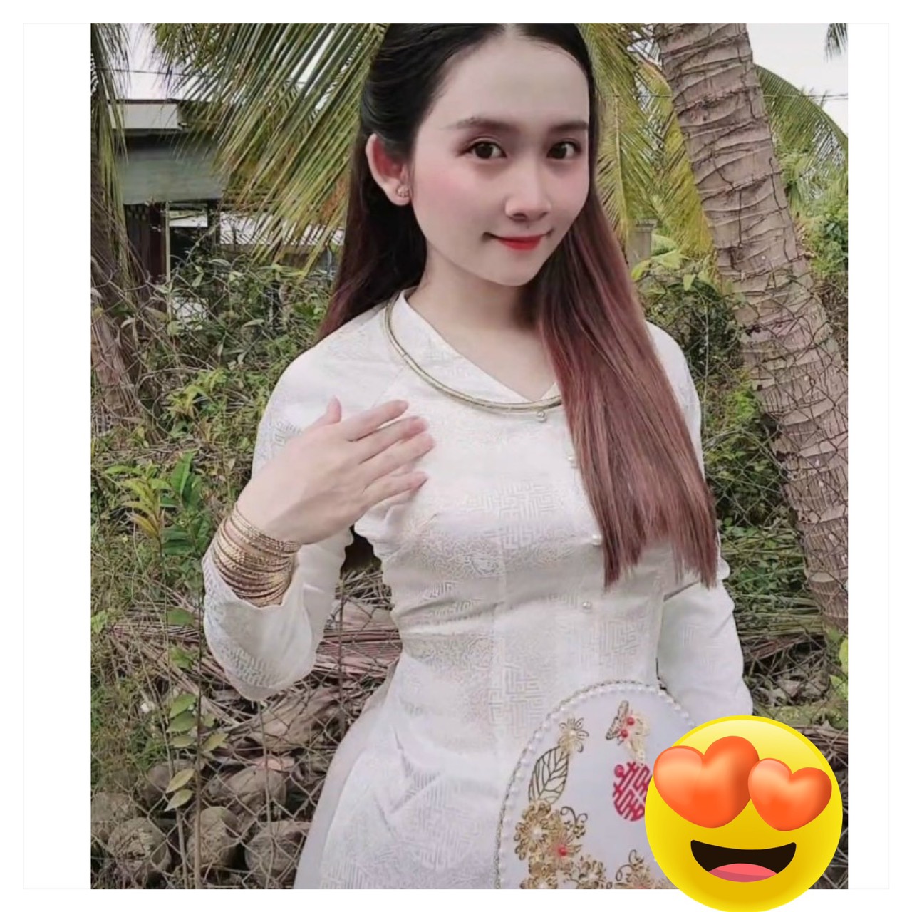 ÁO BÀ BA CÁCH TÂN GẤM ĐỒNG TIỀN