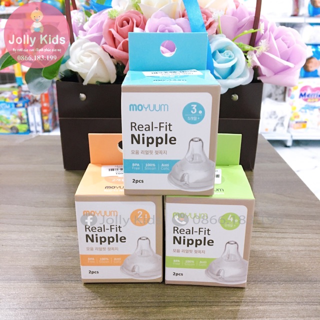 Núm thay thế bình sữa moyuum Hàn quốc số 1-2-3-4