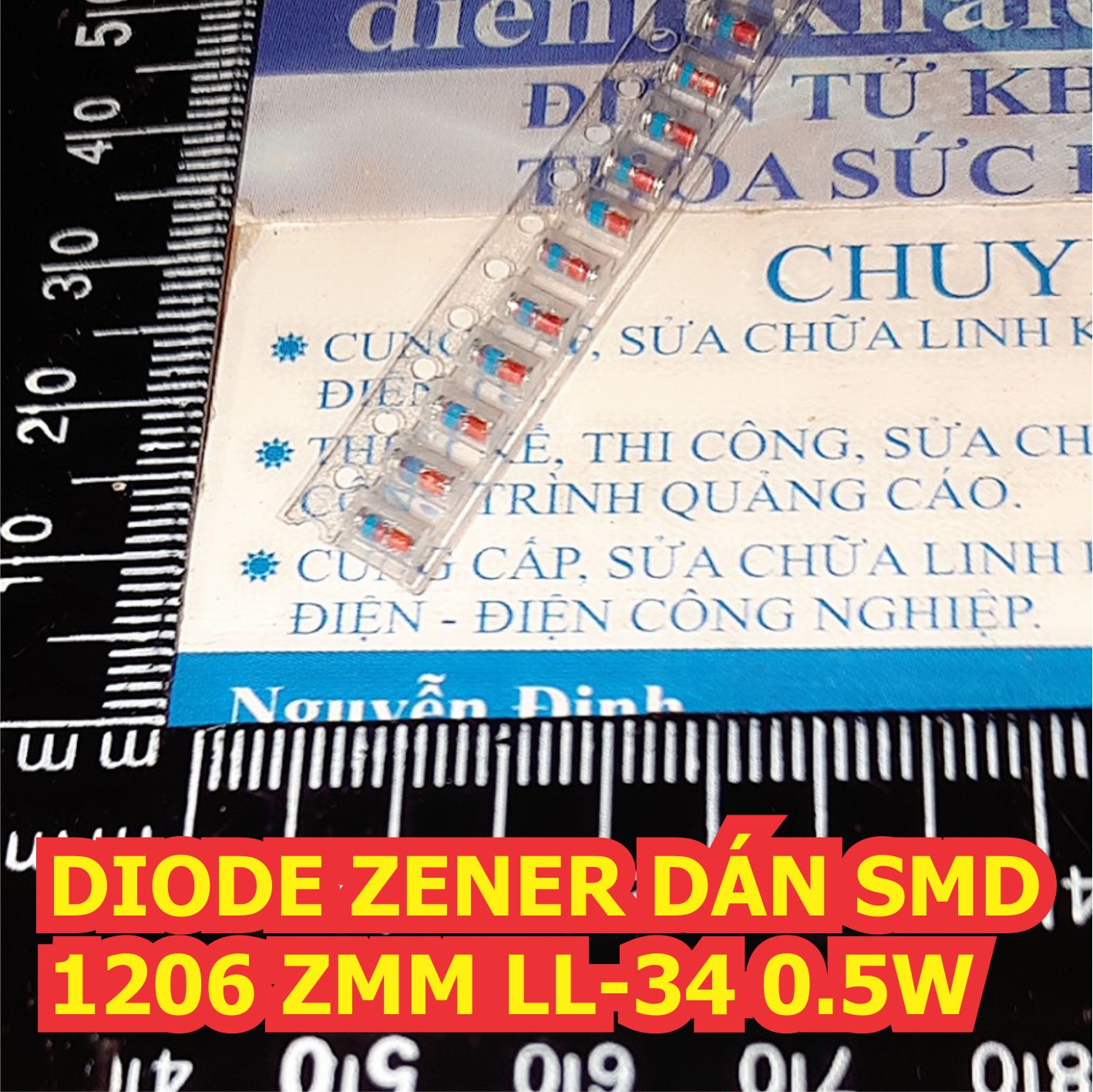 50 con DIODE đi ốt ZENER ghim áp chân DÁN SMD ZMM LL-34 0.5W các loại 5.1V ~ 18V kde1633