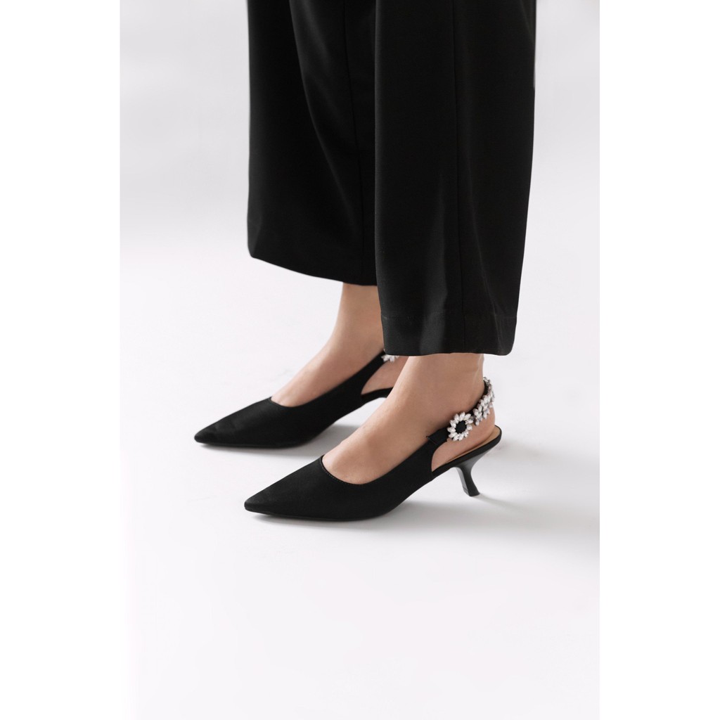 Giày Cao Gót Floralpunk Crystal Slingback Heels 5Cm