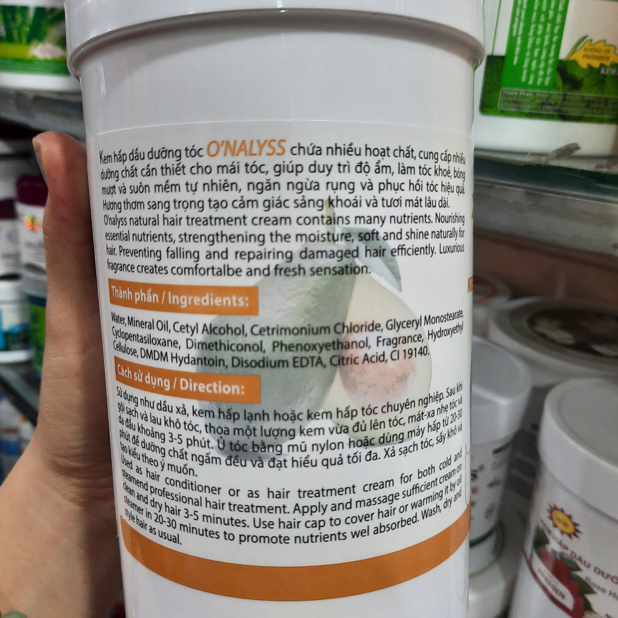 Kem Hấp Dầu O'nalyss Dưỡng Chất Bơ 950g