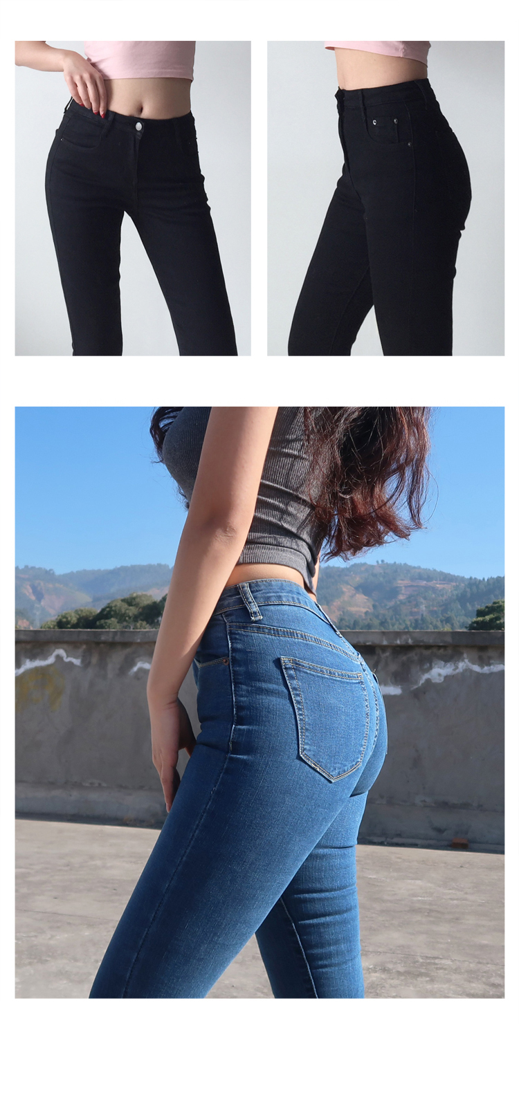 [HCM]QUẦN JEANS NỮ BIG SIZE LƯNG CAO CO GIÃN