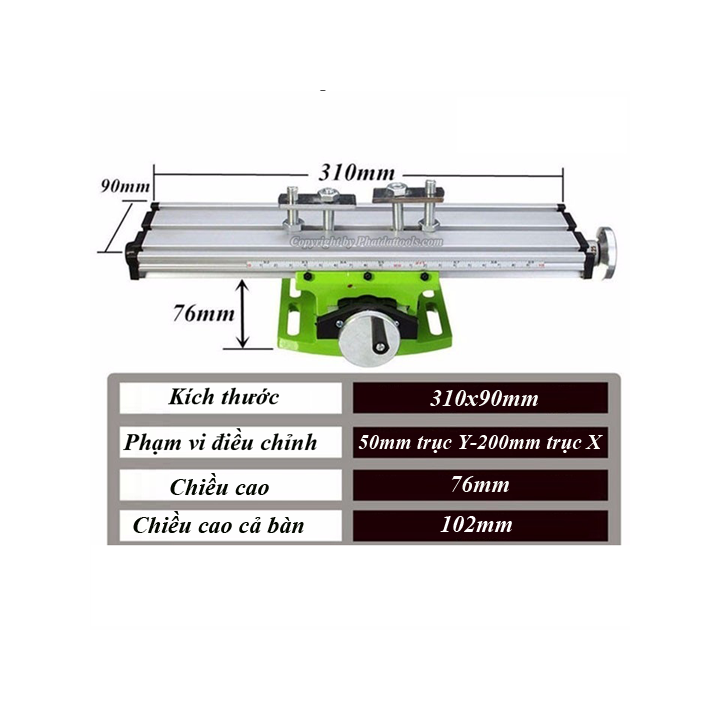 Bàn trượt Eto hai chiều X-Y MiniQ kèm Eto kẹp