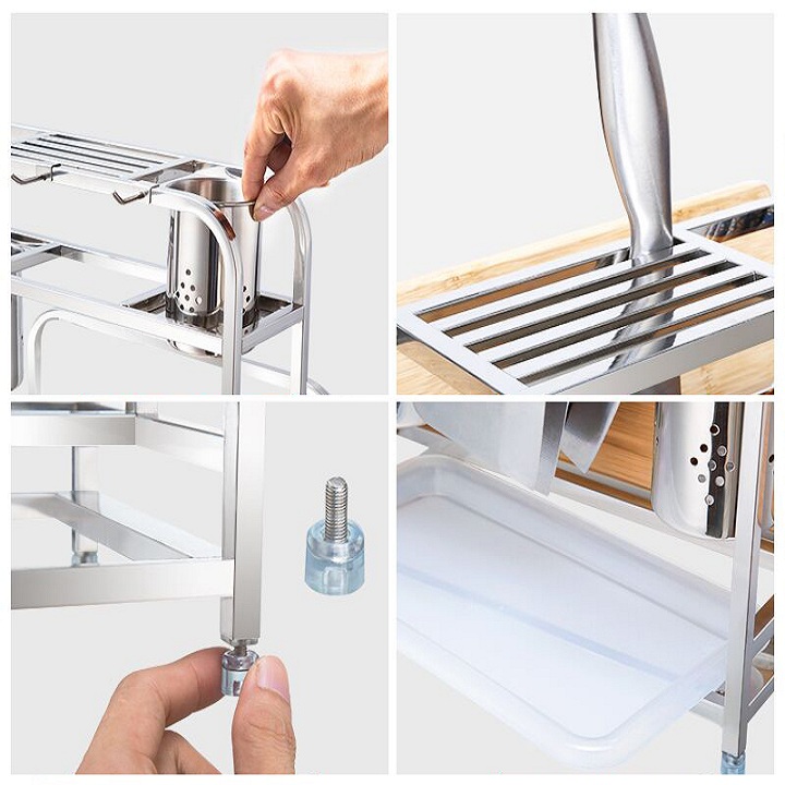 Kệ để dao đũa thớt full inox 35x18x27cm