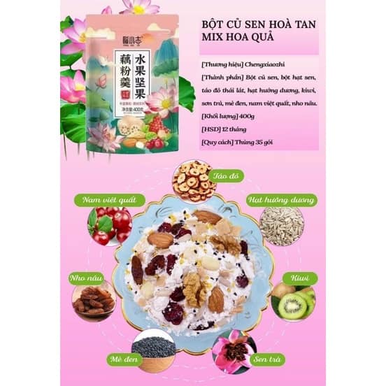 Bột Củ Sen mix hạt dinh dưỡng - Túi 400g