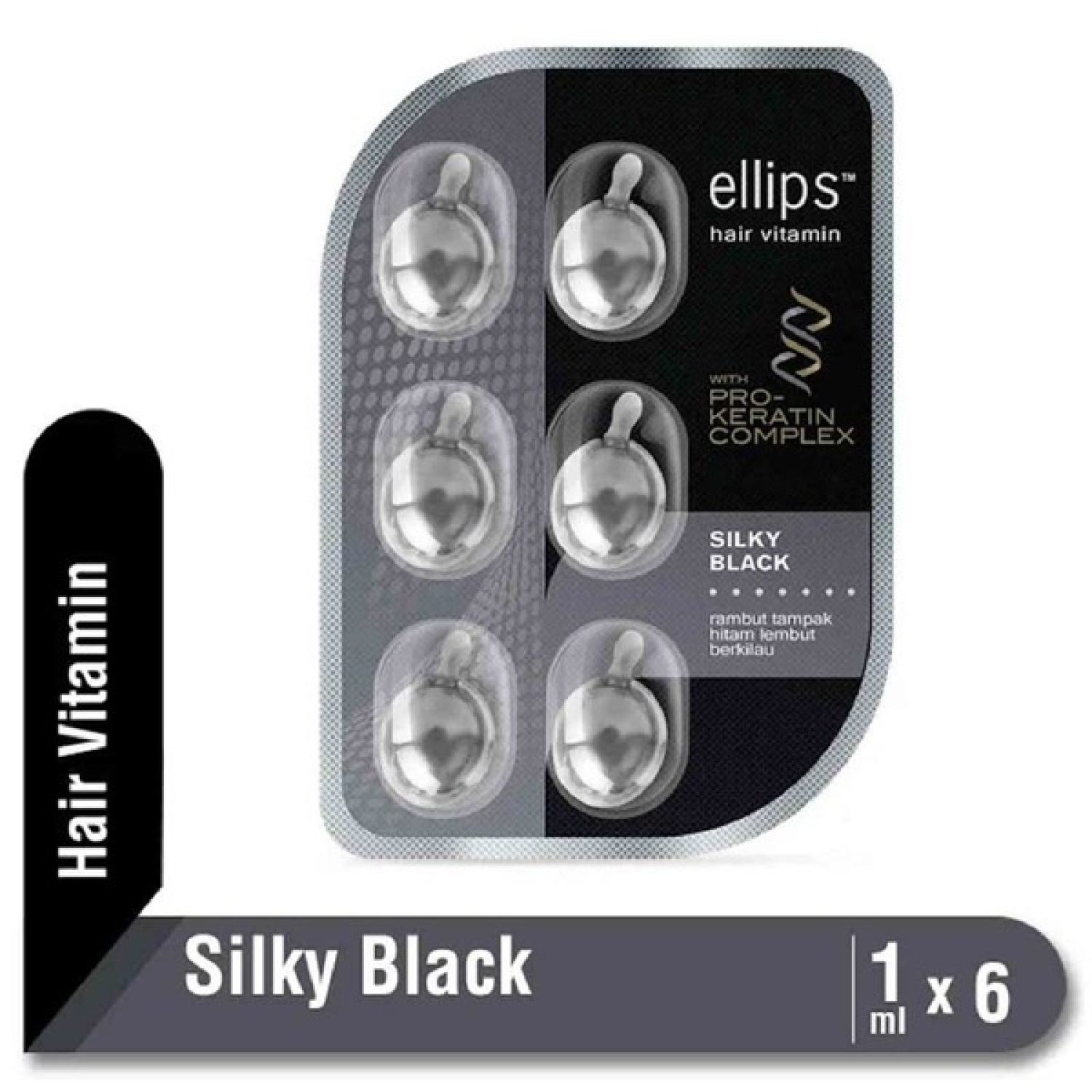 Ellips Dưỡng Tóc Keratin 6'S Đen Mượt (Ellips Hair Vitamin Keratin 6'S Silky Black)vỉ 6 viên