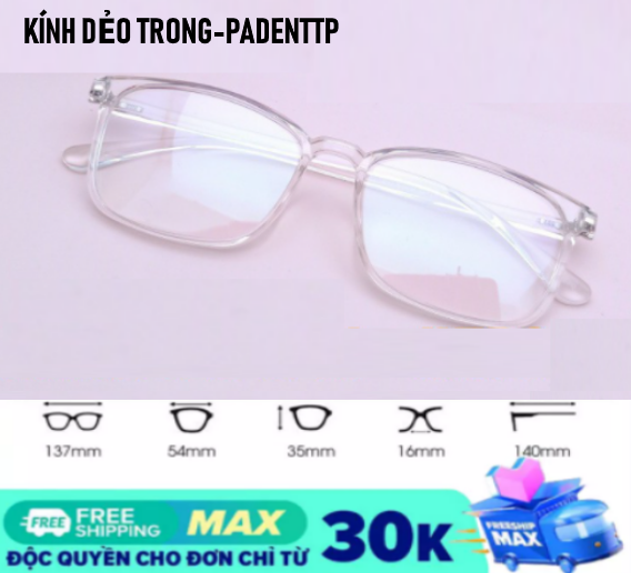 Mắt Kính Giả Cận Gọng Dẻo Nam Thời Trang Hàn Quốc Mới - Gọng Kính Nhựa Dẻo Nhẹ & Bền Bỉ Tròng Kính Nhựa Cứng Không Độ