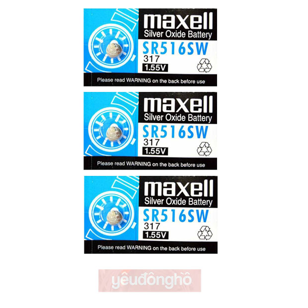 Pin đồng hồ Maxell SR516SW SR516 516 317 chính hãng Japan vỉ 1 viên