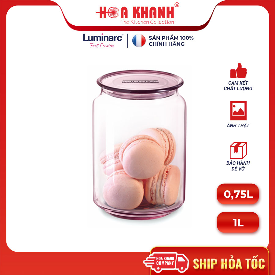 Hũ thủy tinh luminarc rondo pink 1l - l0365