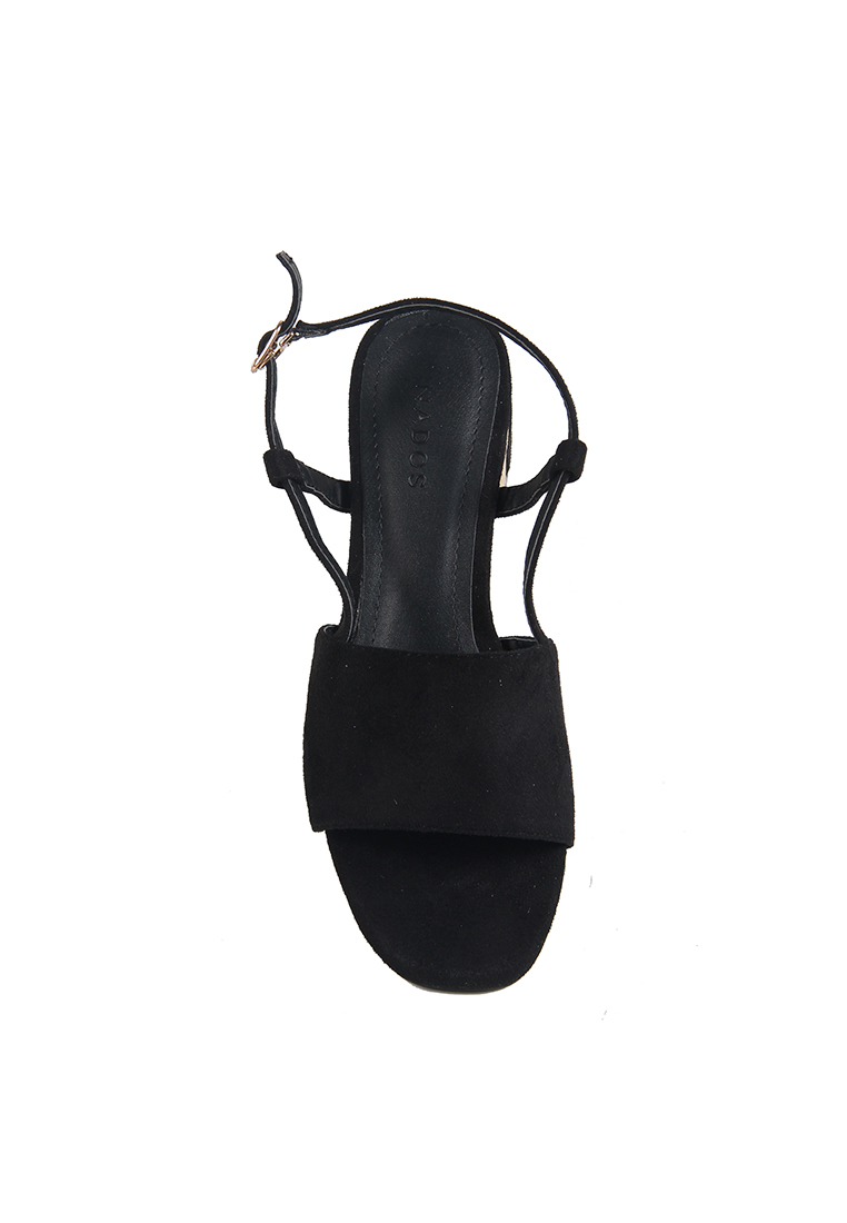 Giày Sandal vải da lộn quai hậu Đen