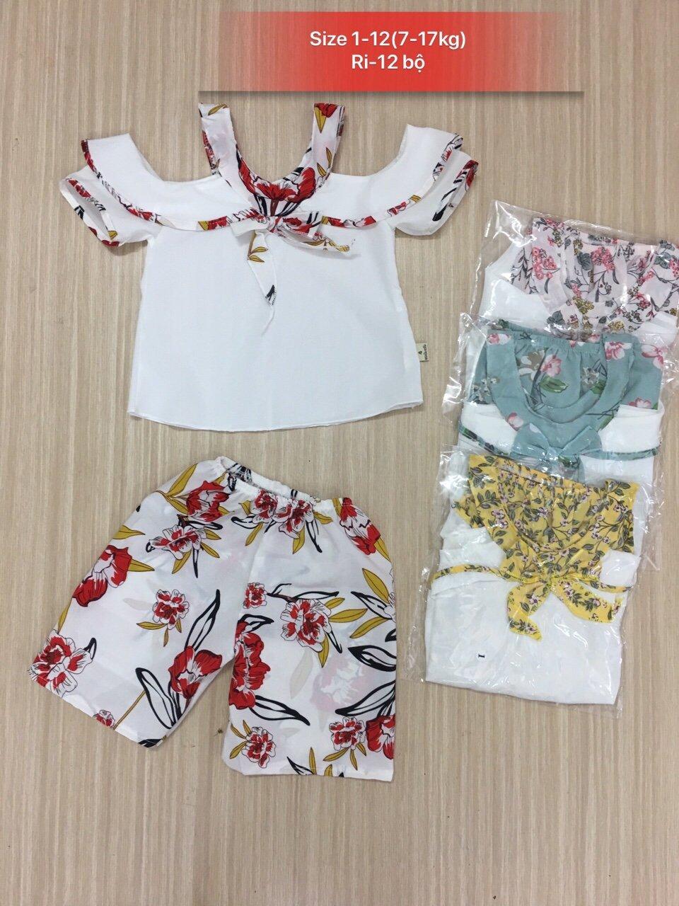 Combo 3 bộ đồ kiểu cho bé gái  7-17kg