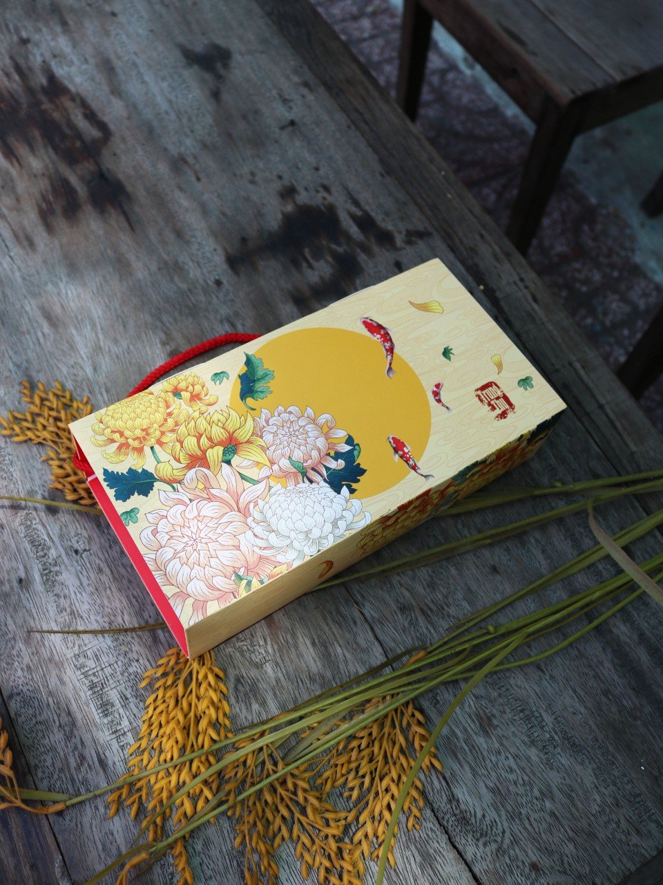 Hộp bánh trung thu Hộp trung thu 2 bánh Cúc Vàng 2022 - hộp đựng bánh mẫu thanh lịch - Hộp đựng bánh trung thu - hộp quà trung thu - hộp 2 bánh trung thu