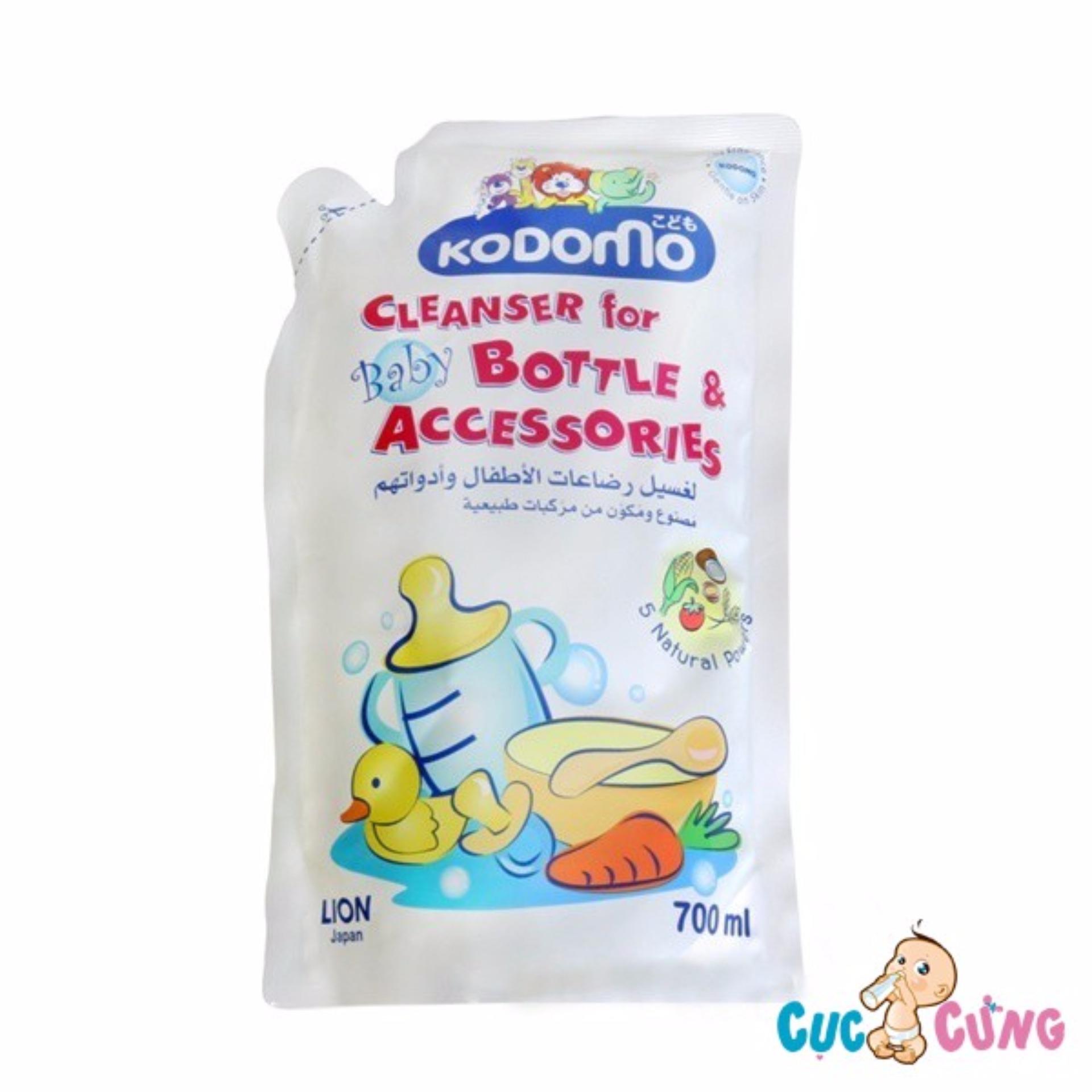 Nước rửa bình sữa Kodomo 700ml Thái Lan - dạng gói