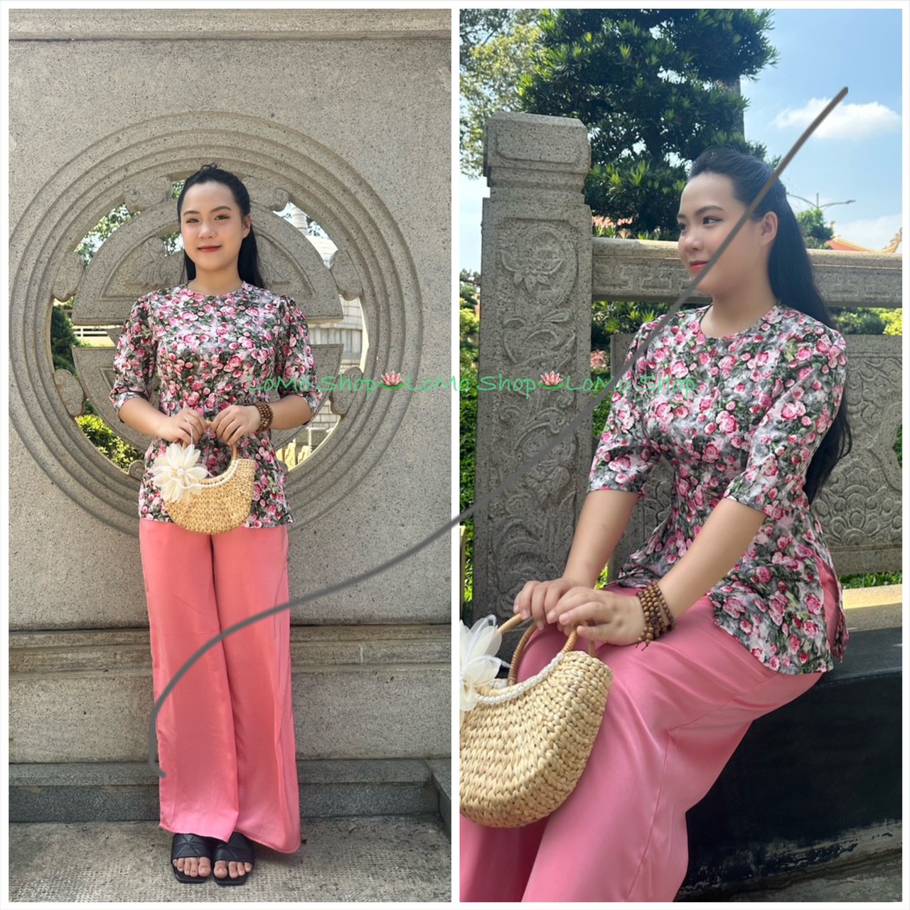 ÁO BÀ BA BÔNG LỤA MANGO