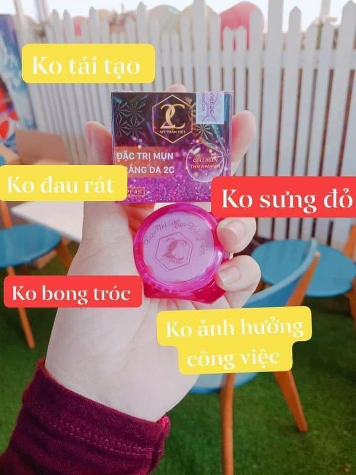 (Combo 5 hộp) Kem Ngừa Mụn Trắng Da 2C