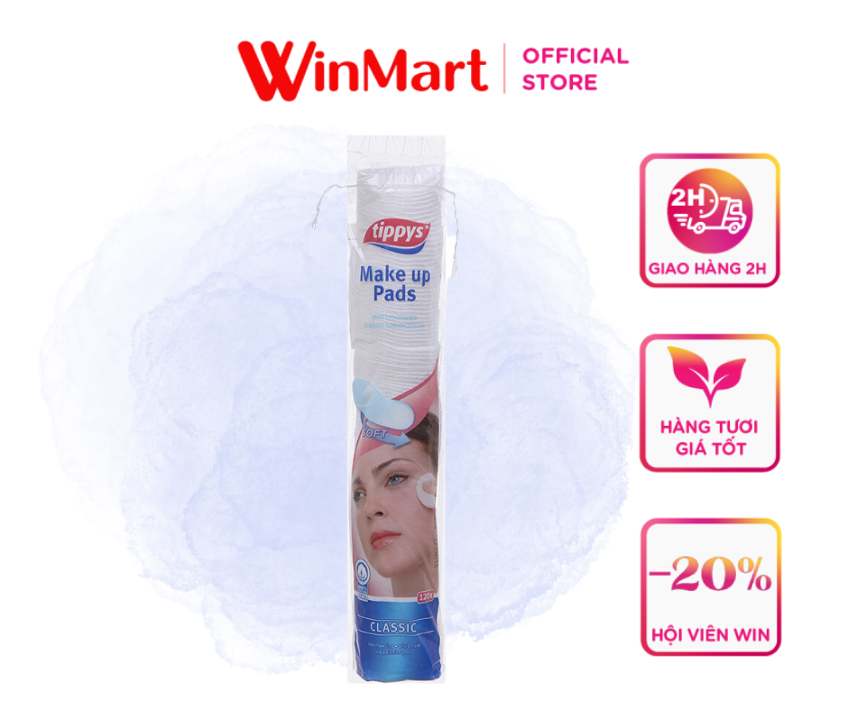 [Siêu thị WinMart] - Bông tẩy trang Tippys gói 120 miếng