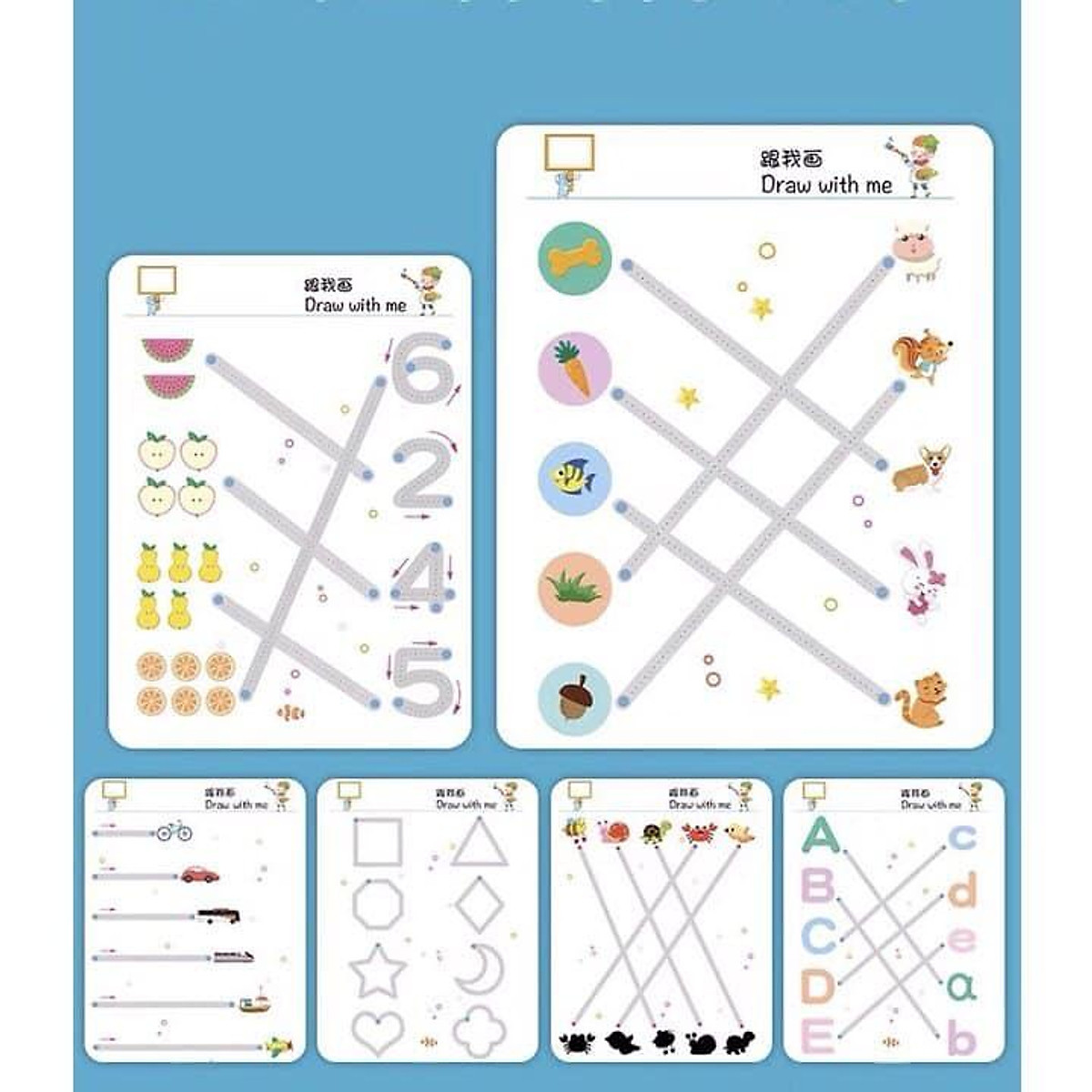 Đồ chơi Montessori, vở tập viết sách tập viết xóa được giáo dục sớm cho bé từ 2+ chất liệu cao cấp_Kèm Bút & Xóa