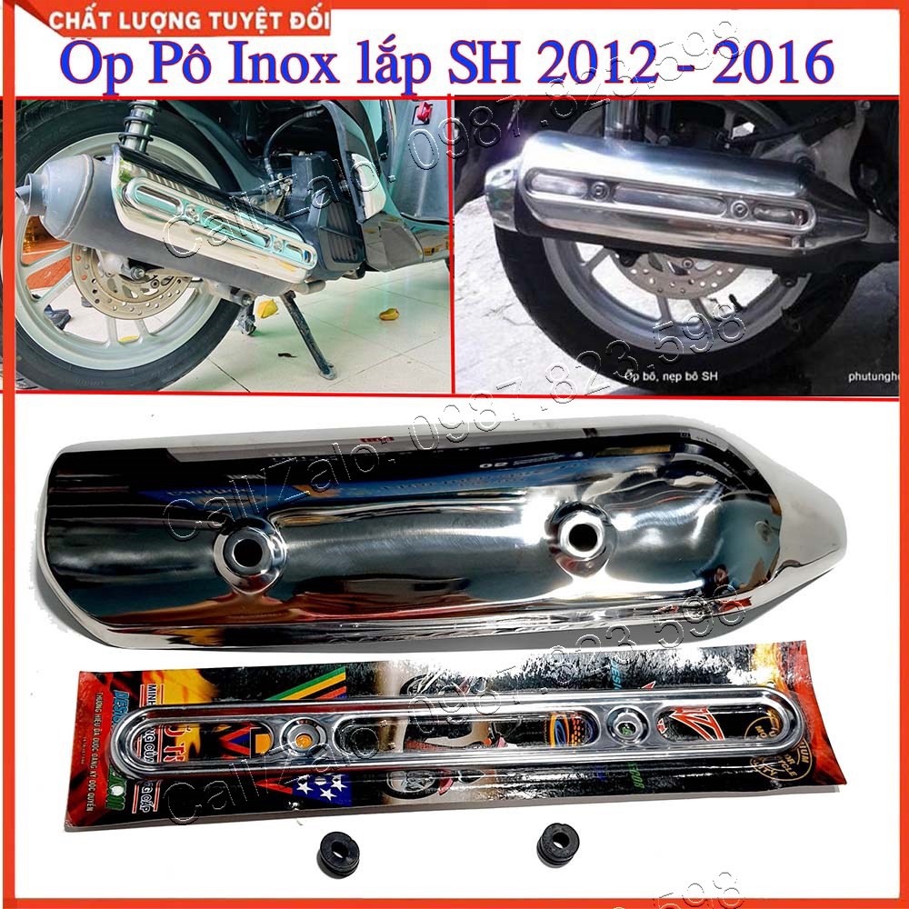 Ốp pô sh việt 2012 - 2016 chất liệu inox 304 chế kiểu sh ý, ốp pô sh 2012, 2013, 2014, 2015, 2016
