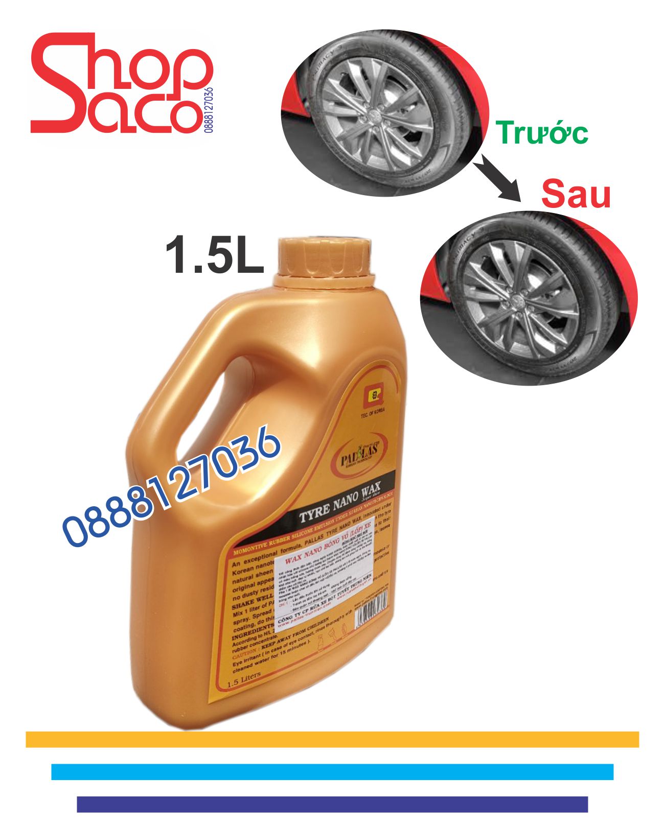 Wax Đánh Bóng Vỏ (Lốp) Xe Pallas - 1.5L