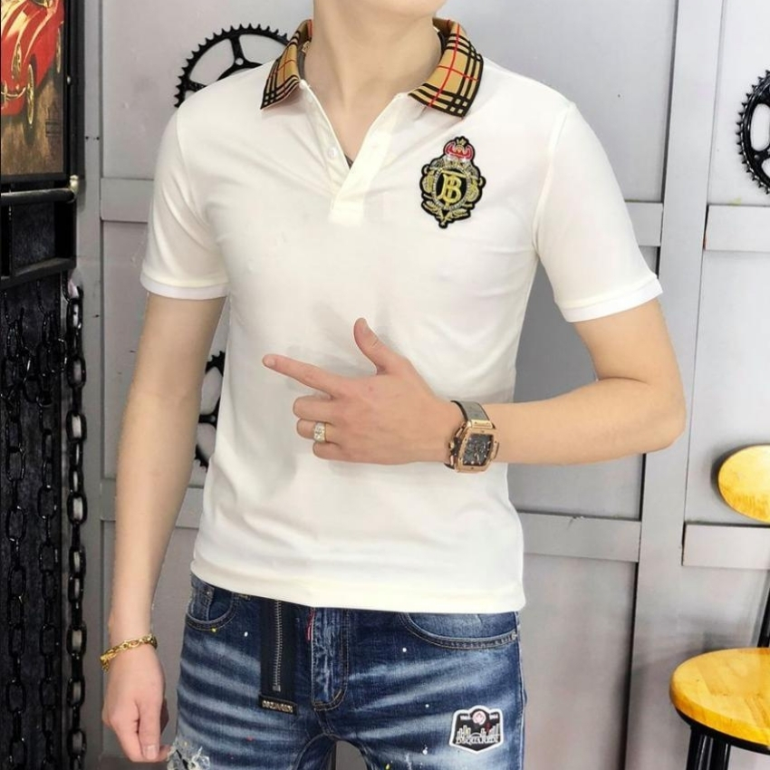 Áo thun nam Poniva phối logo Mã A259 Thời trang ARIC-MEN LUXURY Thiết kế phối cổ caro tạo điểm nhấn phong cách thời trang trẻ trung, thời thượng