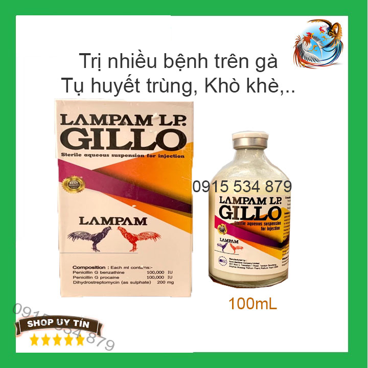 Gillo LamPam 20ml cho gà đá Khò khè, phân trắng, phân xanh [SHopGaVip]