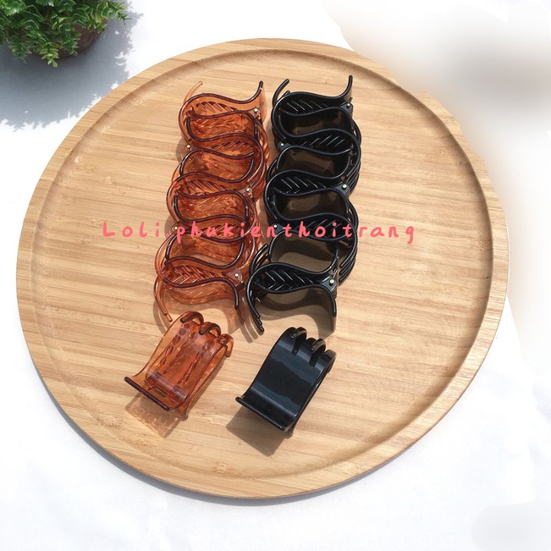 Kẹp tóc càng cua 5 răng loại đẹp (nâu /đen) - loli