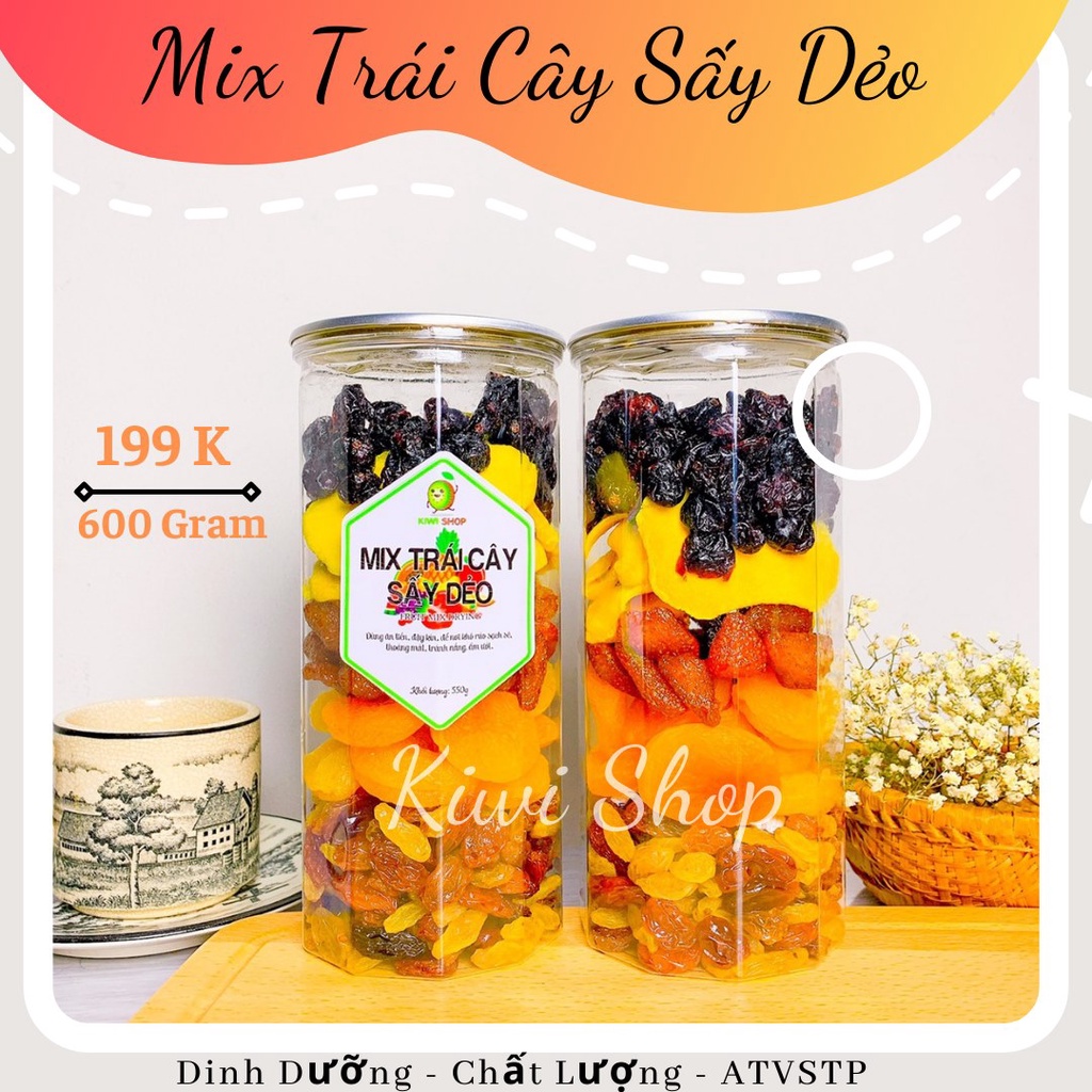 MIX TRÁI CÂY 5 LOẠI HŨ 600GR *KIWISHOP*