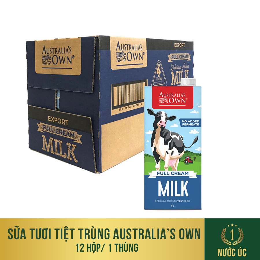 >> SO SÁNH GIÁ SỮA TƯƠI TIỆT TRÙNG NGUYÊN KEM AUSTRALIA'S OWN 1L | Shopee Lazada Sendo Tiki 50 Sữa tươi tiệt trùng Australia's Own Nguyên Kem thùng 12 hộp 1L, không đường, nhập khẩu chính hãng từ Úc, không chứa chất bảo quản, phù hợp với trẻ em trên 1 tuổi
