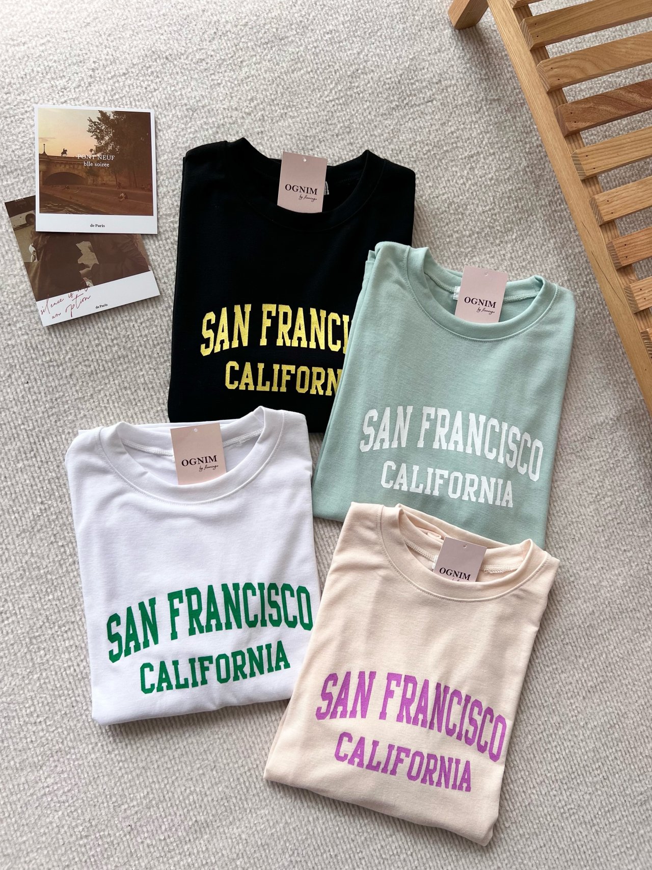 [ogniM Seoul] Áo phông San Francisco mềm mại phong cách Hàn Quốc (Made in Korea)