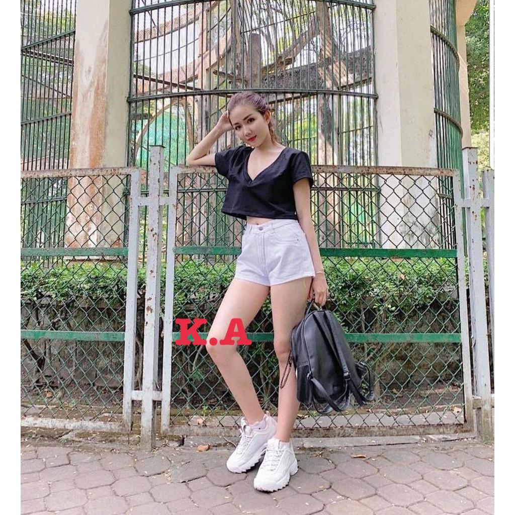 Áo croptop cổ tim KAN1802