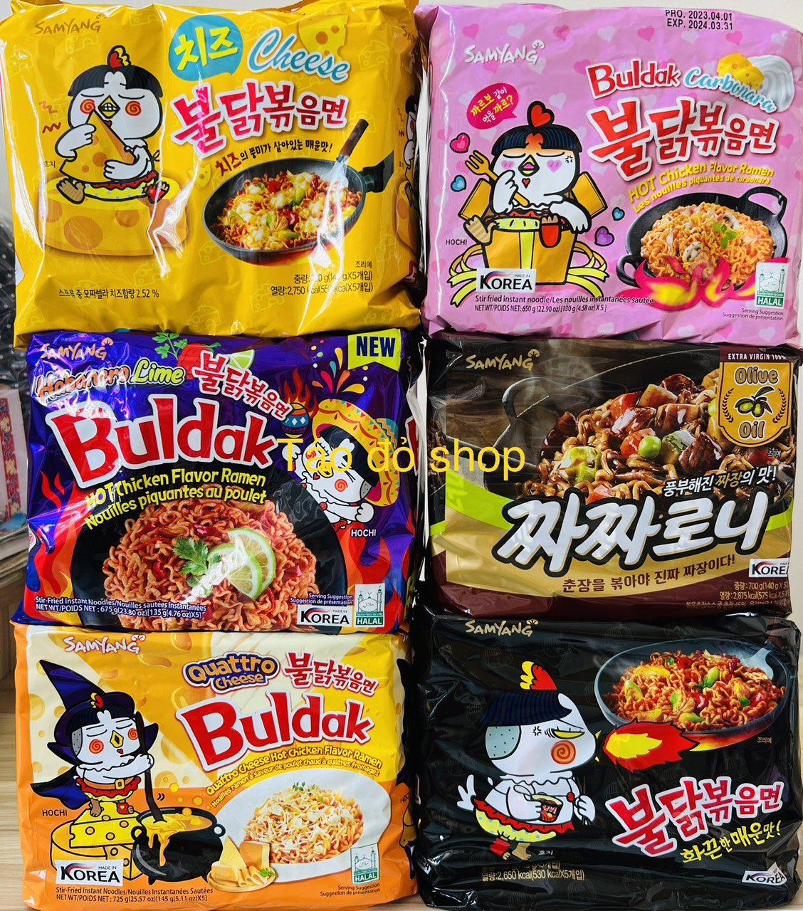 (COMBO 5 gói) Mì gà cay Samyang Hàn Quốc đủ vị
