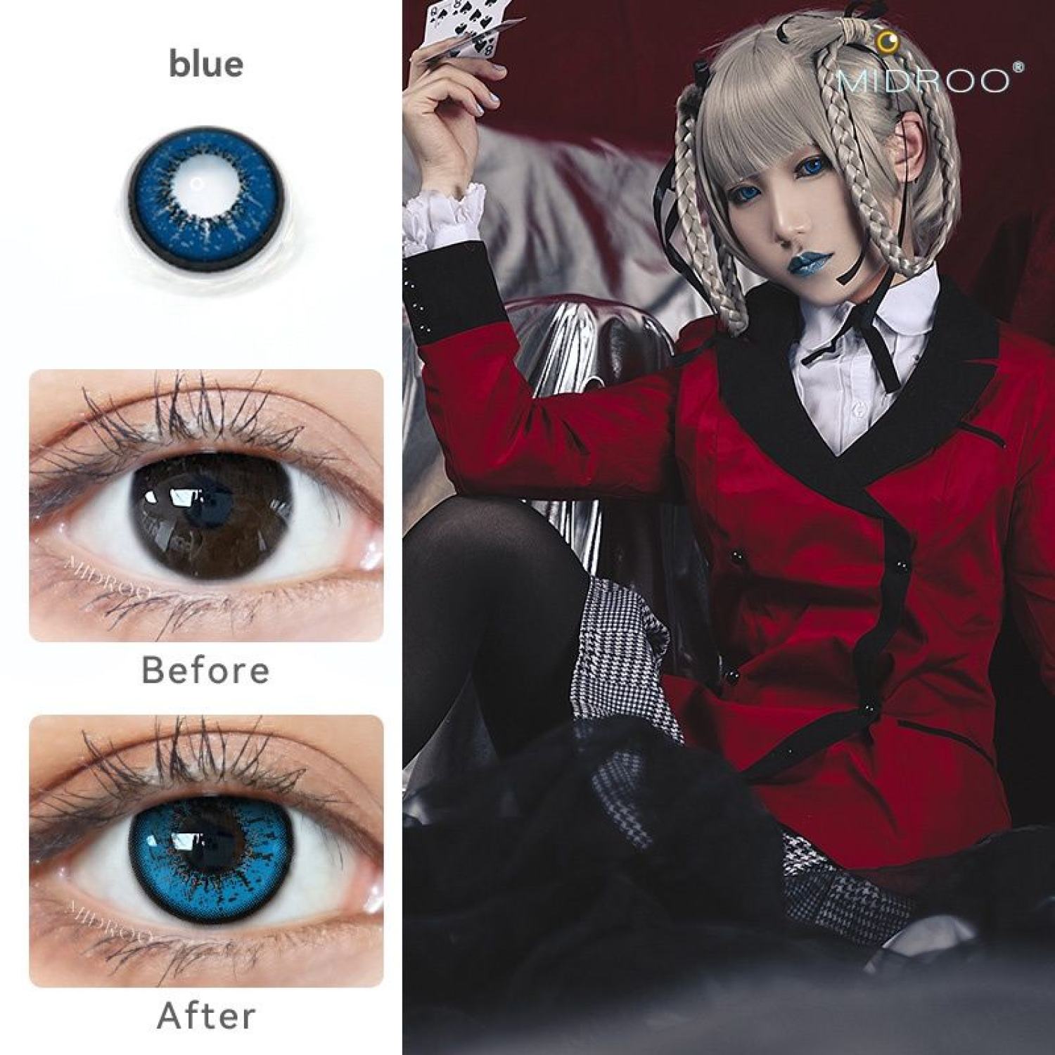 Sẵn] Lens cosplay Zhongli/Yumeko/Mary/Momobami Genshin Impact