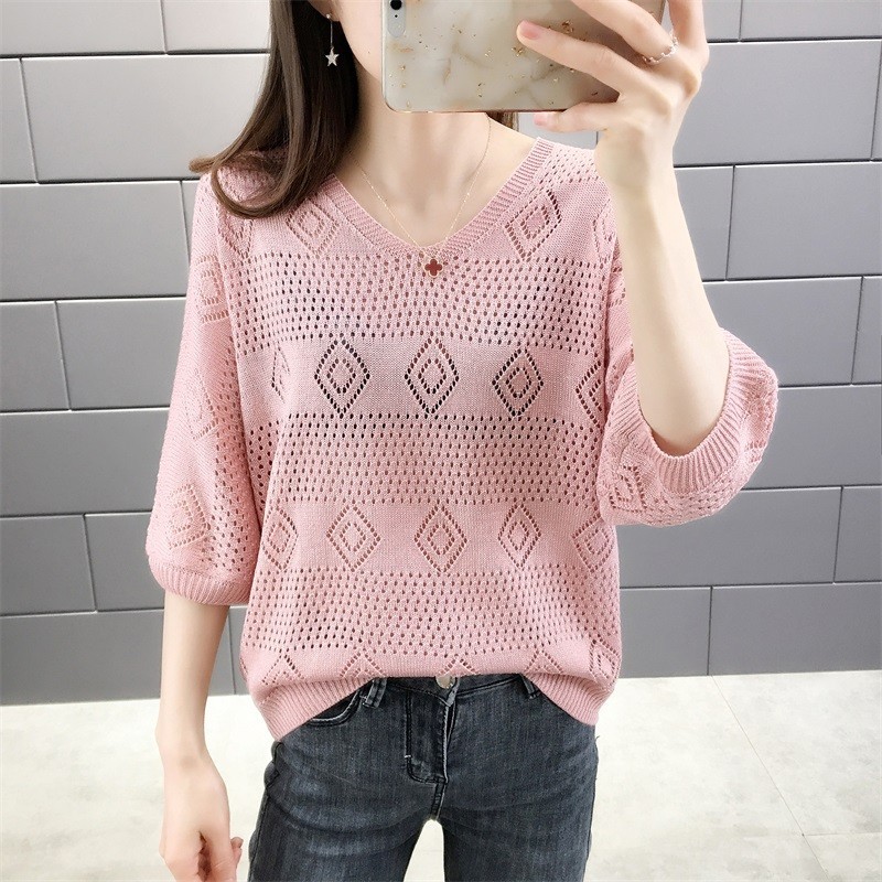 Áo len lưới tay lỡ