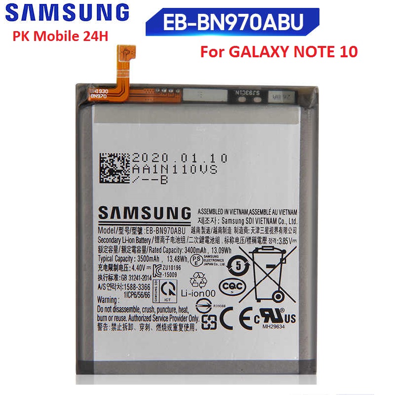 Pin samsung galaxy note 10 eb-bn970abu 3500mah, chính hãng samsung việt nam sản xuất, mới 100%