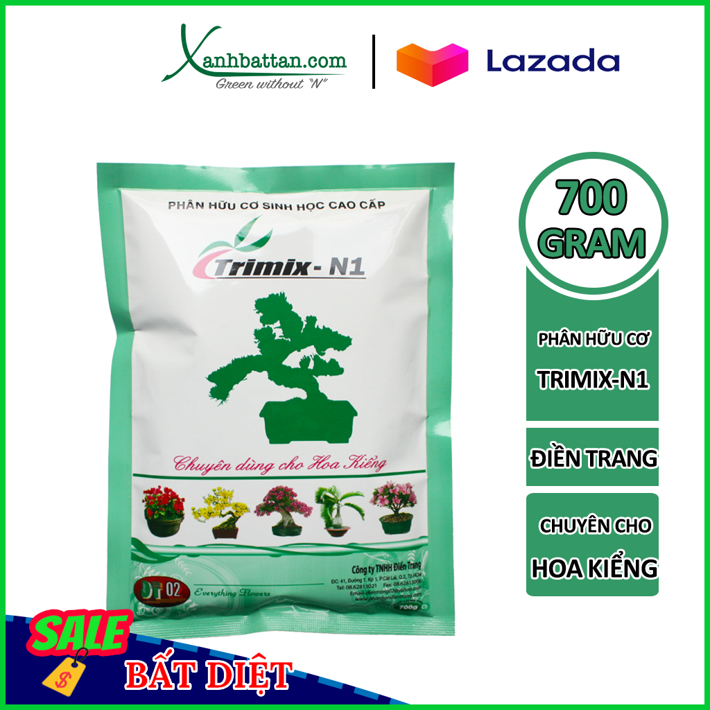 Phân bón hữu cơ cho hoa kiểng trimix-n1 gói 700 gram