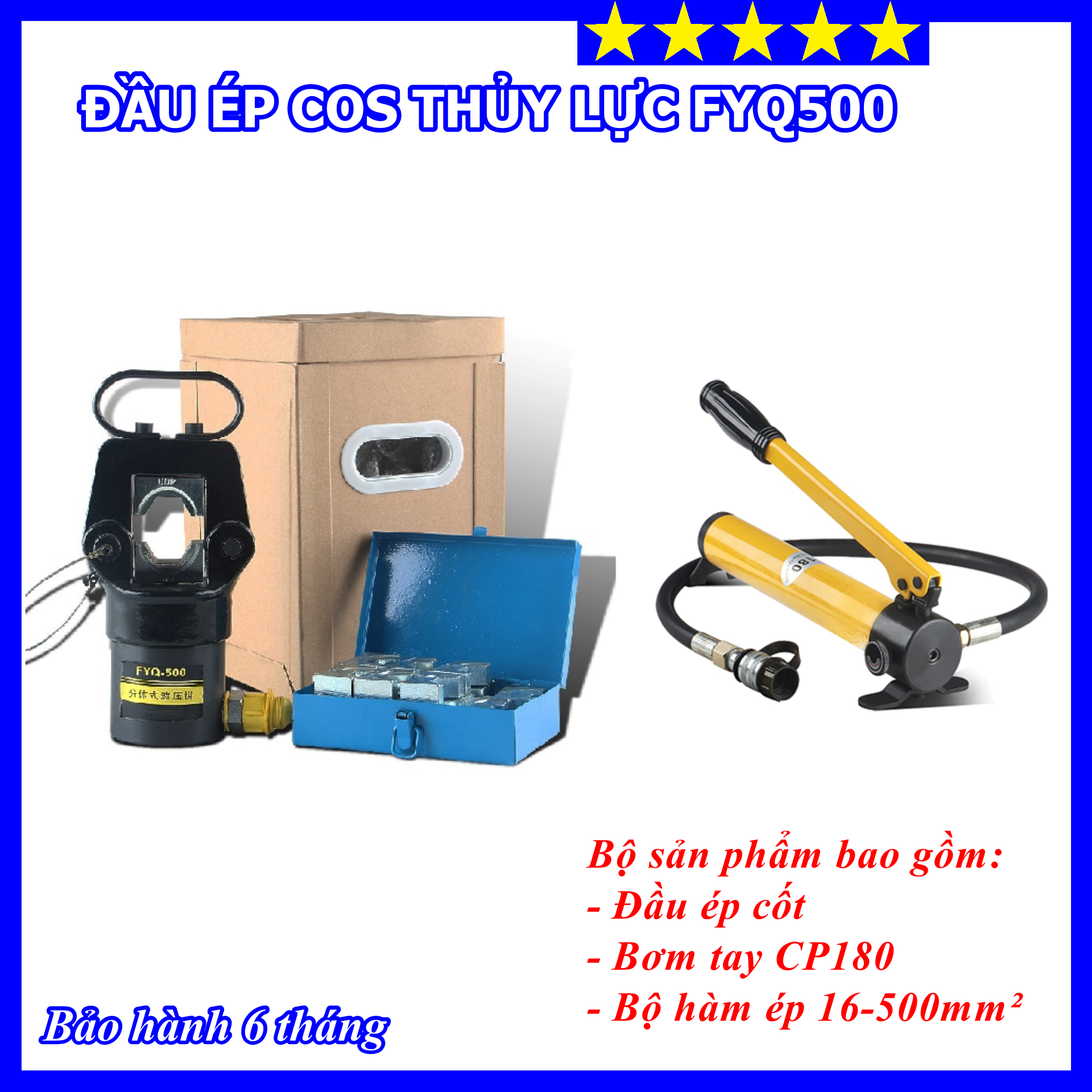Đầu ép cos thủy lực fyq500 - phạm vi ép 16-500mm2 - bảo hành 6 tháng