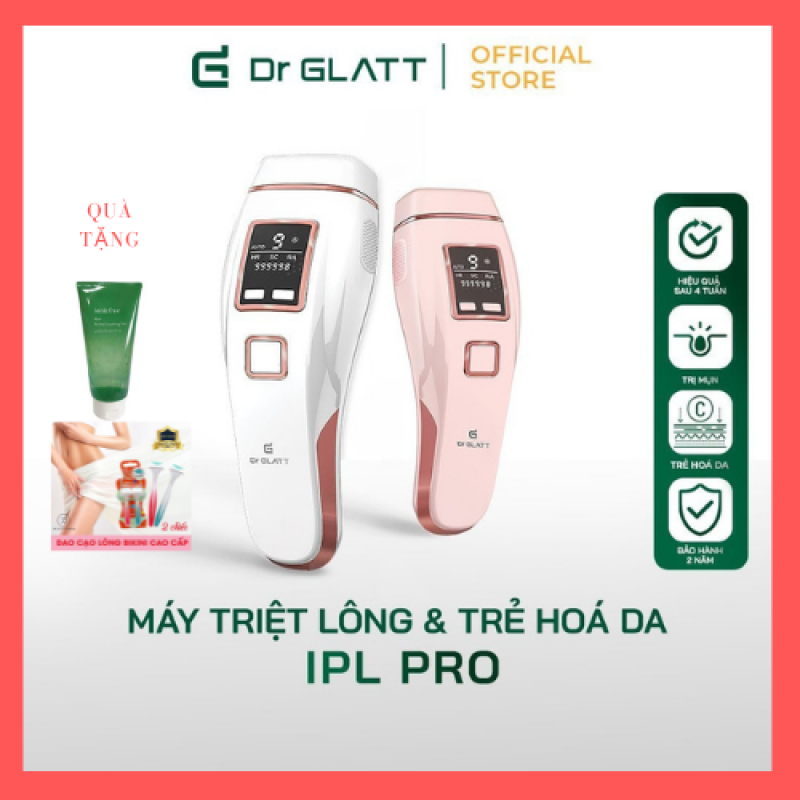 Máy triệt lông cá nhân Dr Glatt IPL Pro đầu triệt lạnh, tích hợp trẻ hóa da,  999999 xung [ Bảo hành 2 năm] nhập khẩu