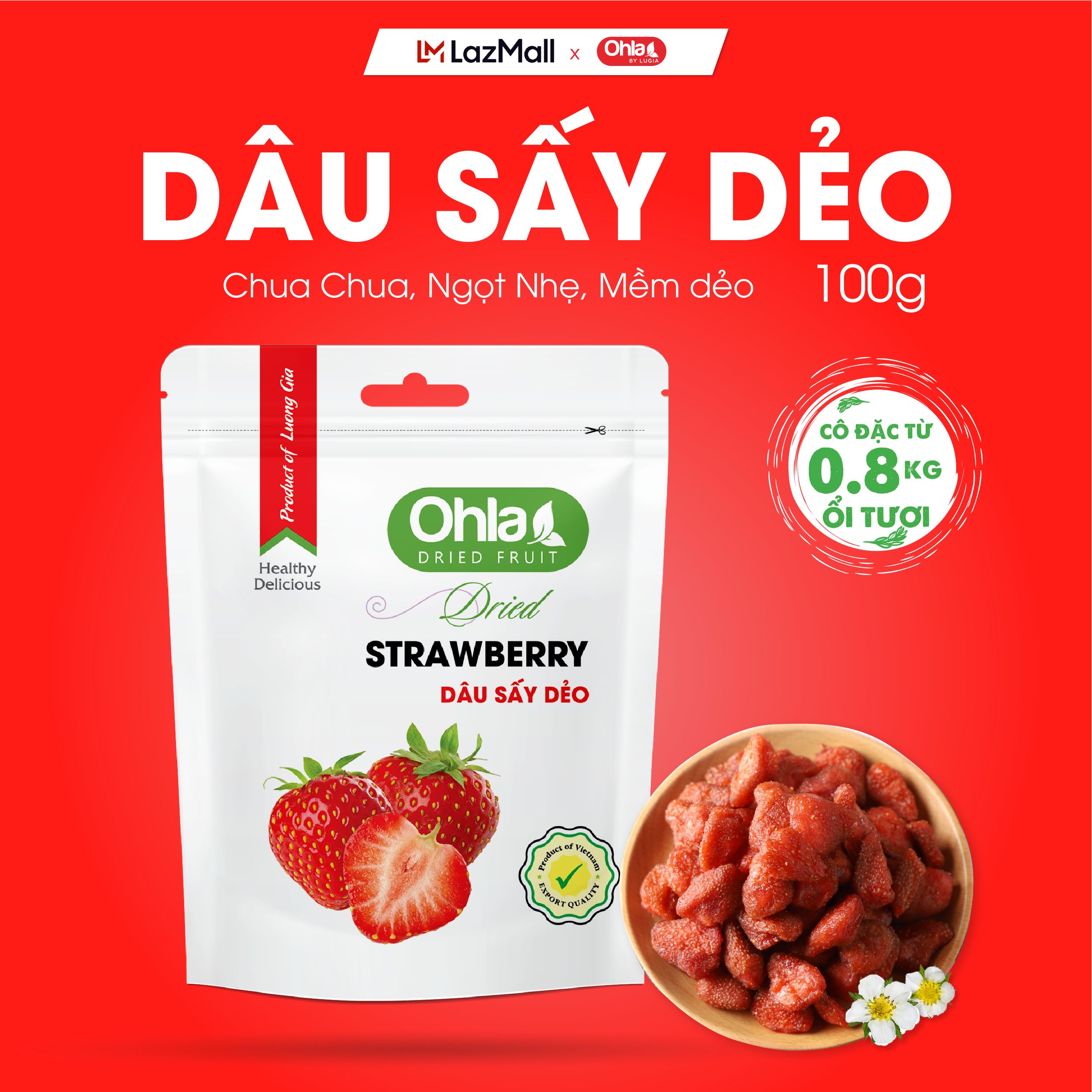 Ohla Dried Strawberries 100g