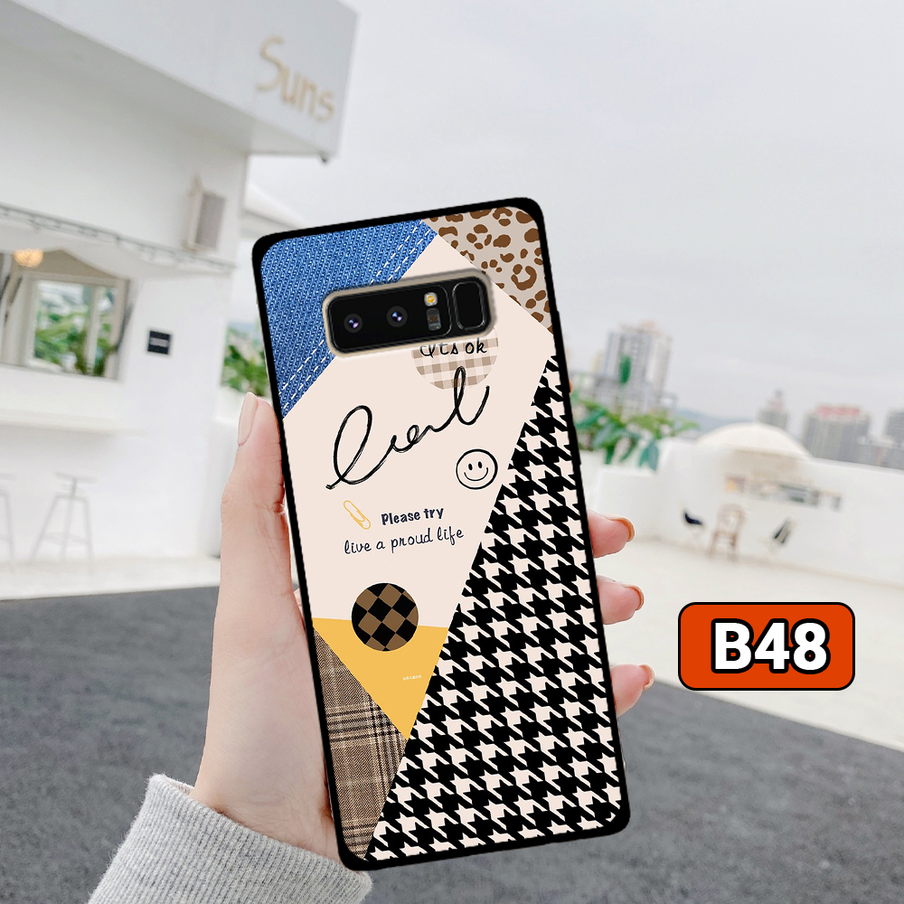 Ốp lưng Samsung Note 8/ Note 9 hoạ tiết nền kẻ caro thời trang, viền dẻo