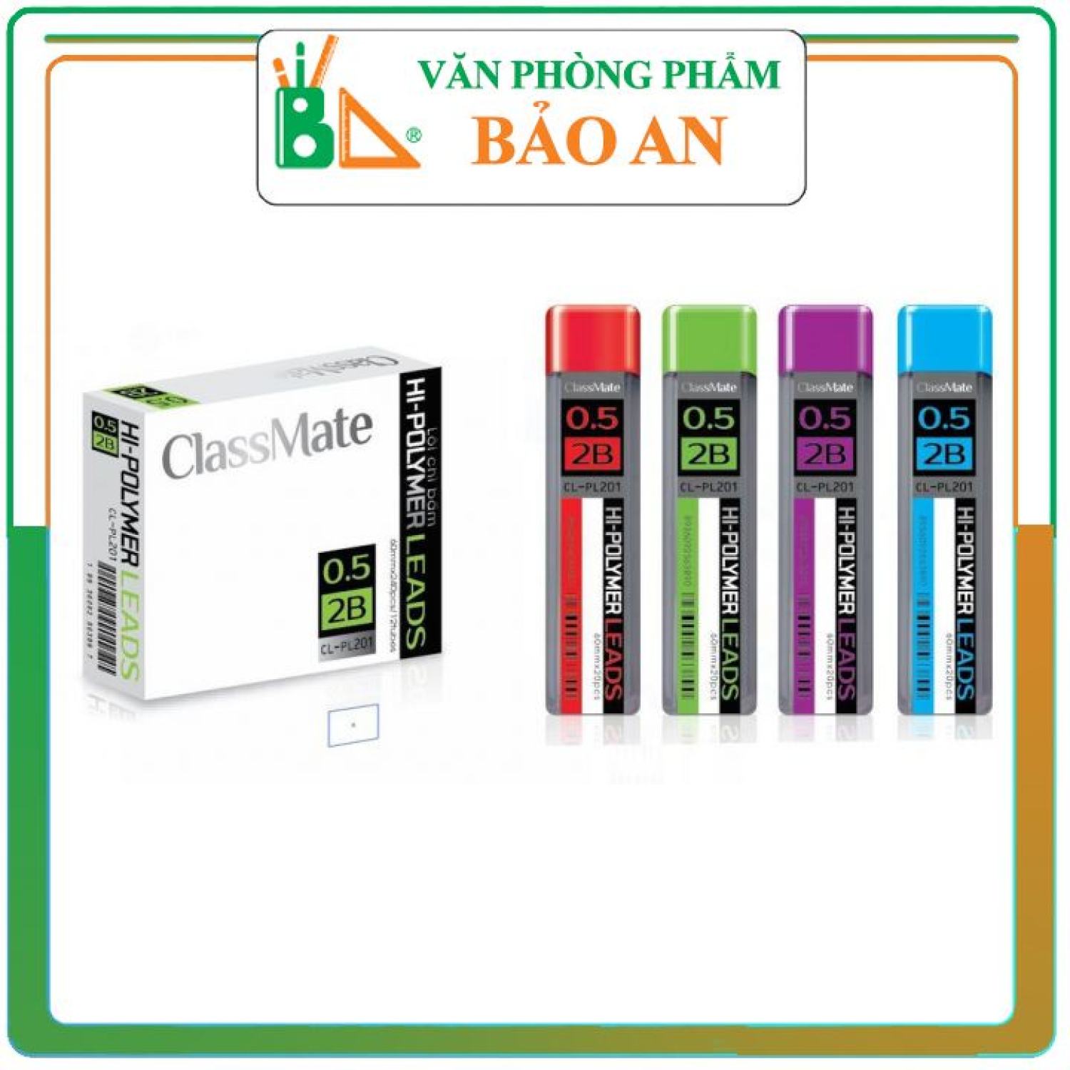 Ruột chì kim/lõi chì kim bấm 2b pl201 nét 0.5mm hãng classmate