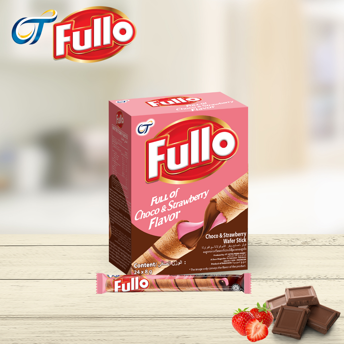 Combo 2 Hộp bánh quế Fullo Socola Dâu(1 hộp/ 24 cây)