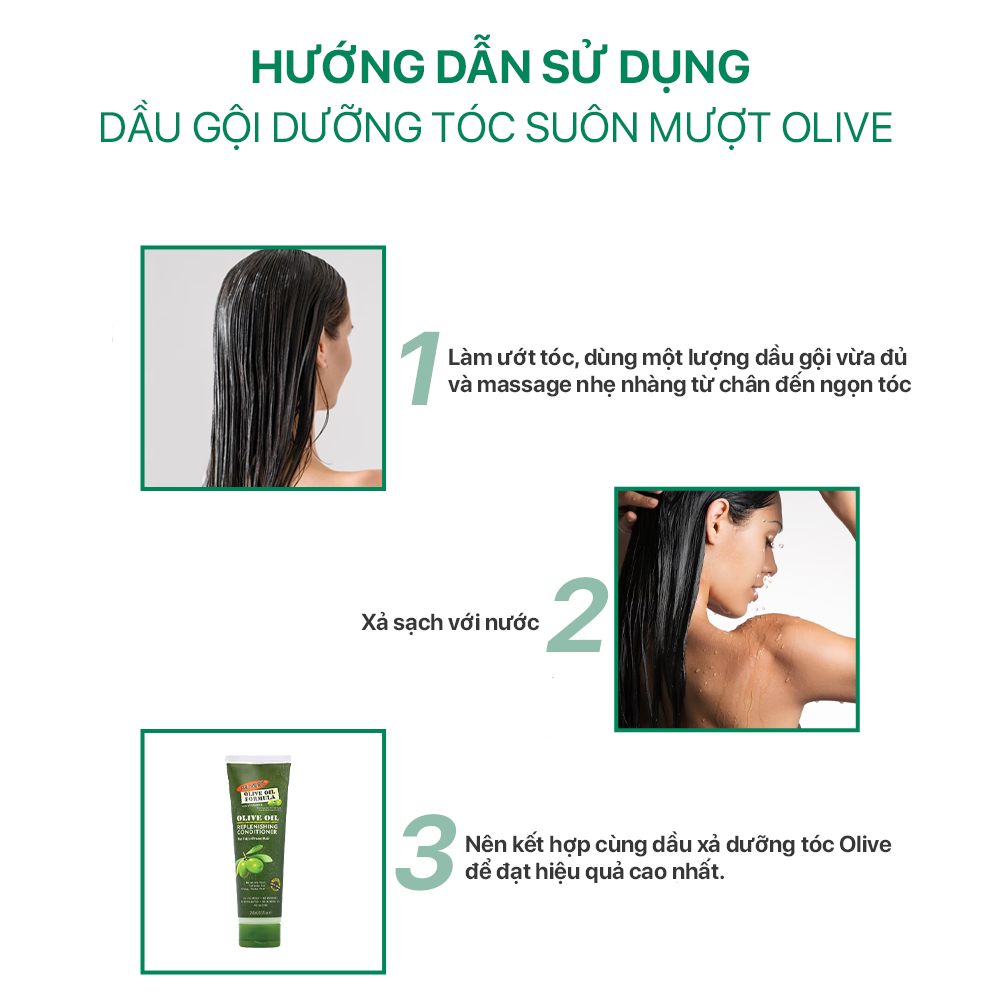 Dầu gội dưỡng tóc suôn mượt Olive Palmer’s 400ml