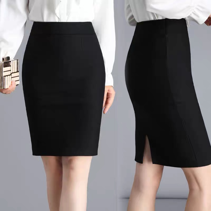 Chân váy nữ ngắn dáng công sở, chân váy xẻ tà sau chất Umi co giản ôm mông Okélla