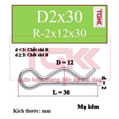 Chốt chẻ chữ R,B mạ kẽm